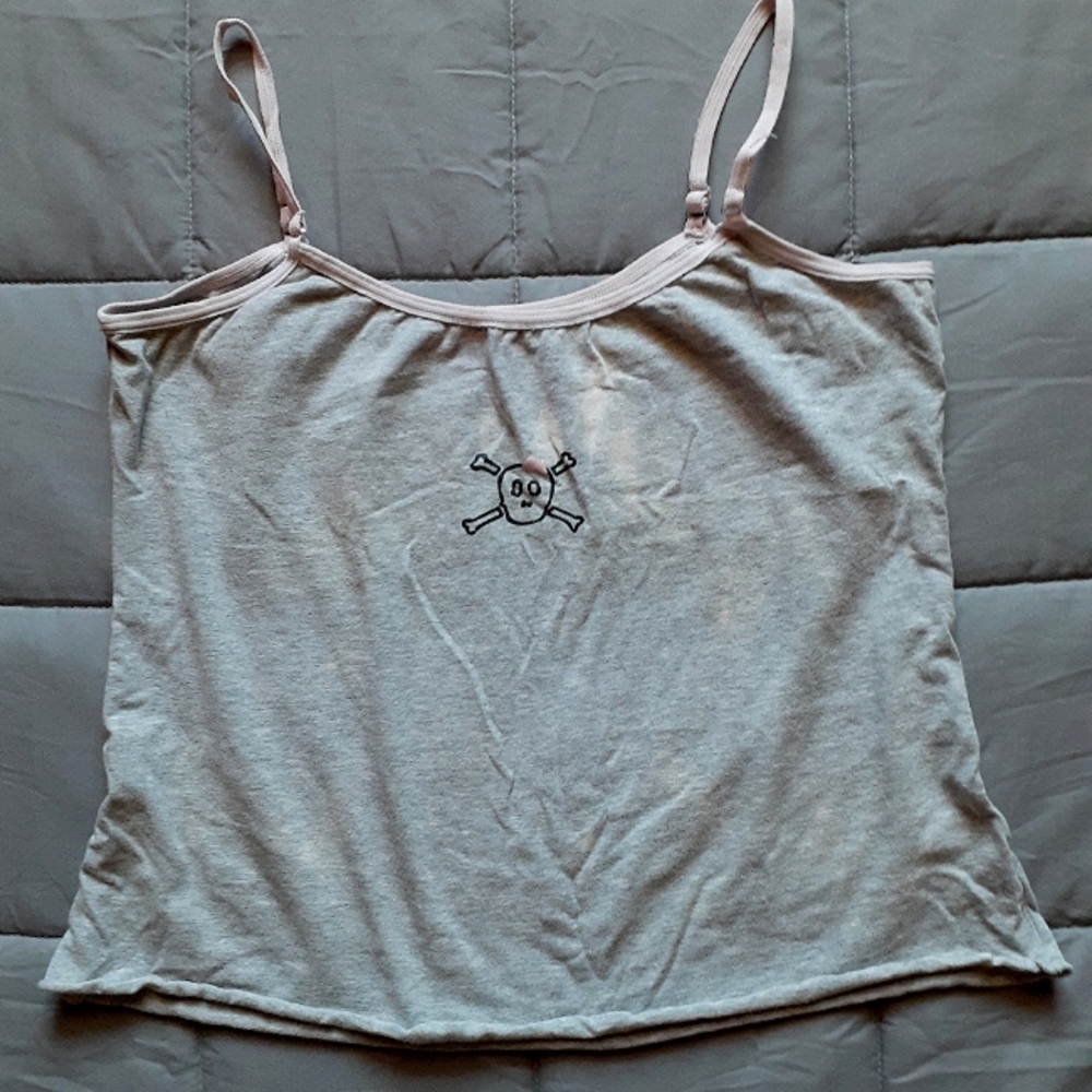 Angel Secret Skull and Crossbones Y2K Vintage Crop Top